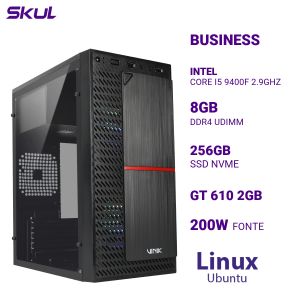 COMPUTADOR B500 CORE I5 9400F 2.9GHZ MEM 8GB DDR4 SSD 256GB NVME GT 610 2GB FONTE 200W  LINUX UBUNTU