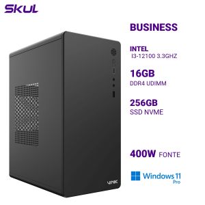 COMPUTADOR B300  I3-12100 3.3GHZ MEM 16GB DDR4 SSD 256GB NVME WIFI FONTE 400W 80 PLUS WINDOWS 11 PRO