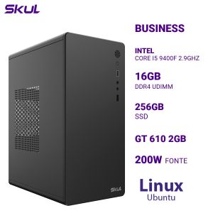 COMPUTADOR B500 CORE I5 9400F 2.9GHZ MEM 16GB DDR4 SSD 256GB GT 610 2GB FONTE 200W LINUX UBUNTU