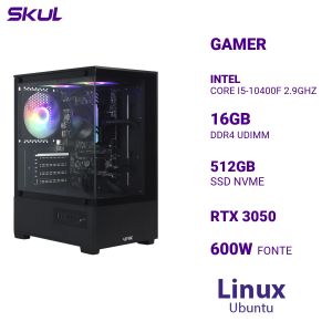 COMPUTADOR 5000 CORE I5-10400F 2.9GHZ MEM 16GB (2X8) DDR4 SSD 512GB NVME RTX 3050 8GB FONTE 600W LINUX UBUNTU