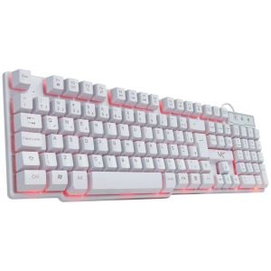 TECLADO GAMER VX GAMING HYDRA BRANCO ABNT2 MULTIMÍDIA COM LED VERMELHO SENSACAO MECANICA USB 1.8M - GTH110BV