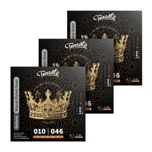 KIT 3 ENCORDOAMENTOS GUITARRA NÍQUEL TONANTE 010-.046 - TNGE10N  CORDA MI EXTRA