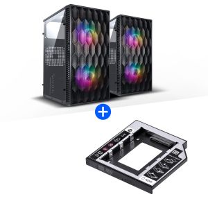 GABINETE GAMER VINIK WAVE PRETO LATERAL ACRILICO - GGWACBK + ADAPTADOR CADDY PARA HD OU SSD