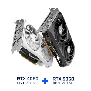 RTX 5060 8GB 128BITS GDDR7 + RTX 4060 8GB TWIN EDGE OC WHITE EDITION ZOTAC