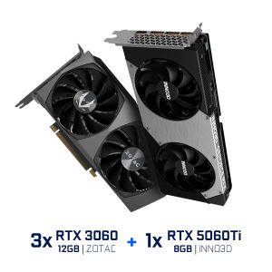 KIT PROMOCIONAL 1X RTX 5060 TI 8GB + 3X RTX 3060 12GB