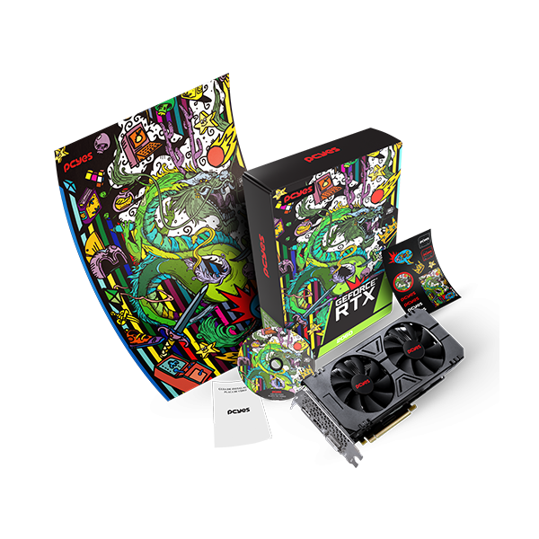 GPU RTX 2060 GDDR6 6GB 192 DUAL FAN - FULL SIZE- GRAFFITI SERIES