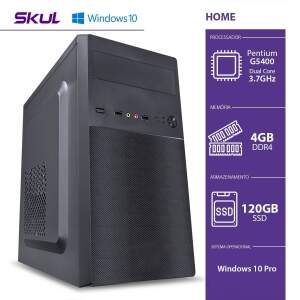 COMPUTADOR HOME H200 - HG54001204W10P - PENTIUM DUAL CORE G5400 3.7GHZ MEM 4GB DDR4 SSD 120GB WINDOWS 10 PRO