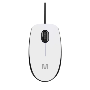 MOUSE COM FIO MF400 CLIQUE SILENCIOSO CONEXÃO USB 1200DPI CABO DE 180CM 3 BOTÕES - BRANCO - MO389