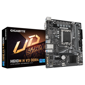 PLACA MÃE GIGABYTE INTEL H610M H V3 LGA 1700 MATX M.2 NVME 2XDDR4 MAX. 64GB 1XD-SUB/HDMI 2XUSB 3.2 4XUSB 2.0