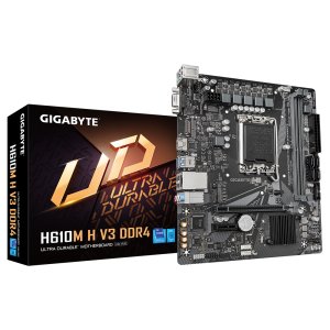 PLACA MÃE GIGABYTE INTEL H610M H V3 LGA 1700 MATX M.2 NVME 2XDDR4 MAX. 64GB 1XD-SUB/HDMI 2XUSB 3.2 4XUSB 2.0