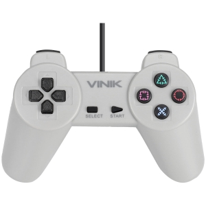 CONTROLE PC USB PS1/PLAYSTATION 1 CINZA - RETRÔ - VINIK PLAY 1 CINZA