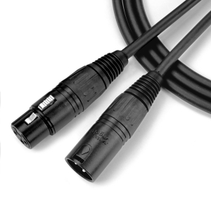 CABO PARA MICRO. 0,20 MM XLR M. / XLR F. NINJA 10FT 3,05M PRETO