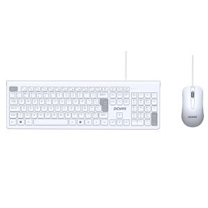 KIT TECLADO E MOUSE USB PCYES SOFT BRANCO - CABO 2 METROS - PCOSF2W