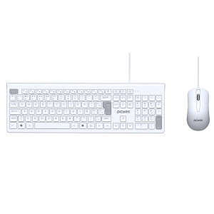 KIT TECLADO E MOUSE USB SOFT BRANCO - CABO 2 METROS - PCOSF2W