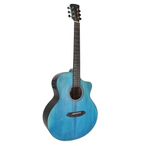 VIOLAO ELETRICO CORAL 40" -  TAMPO SOLIDO EM SPRUCE - BLUE WOOD - EQ 3 BANDAS - VGAC1954BW40