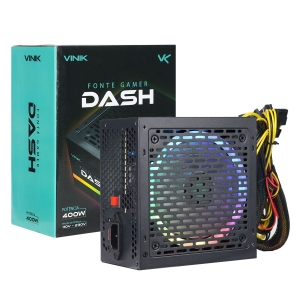 FONTE GAMER DASH 400W PRETO COM FAN LED RGB - VFG400WPR