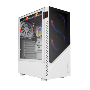 GABINETE GAMER SET WHITE GHOST - LATERAL EM VIDRO - PCYES - GSWGPBR