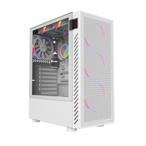 GABINETE GAMER BOLTER WHITE GHOST - LATERAL EM VIDRO - PCYES - GBWGPBR