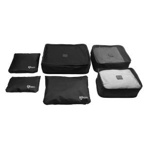 KIT ORGANIZADOR DE MALA PARA VIAGEM PRETO 6 PEÇAS QUATI TRAVEL - QKO-06