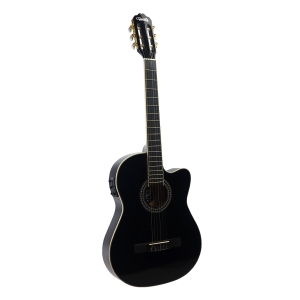 VIOLAO CLASSICO ELETRO-ACUSTICO LORENZZO 39" - SLIM CUTAWAY - NYLON PRETO VTLSC1954P