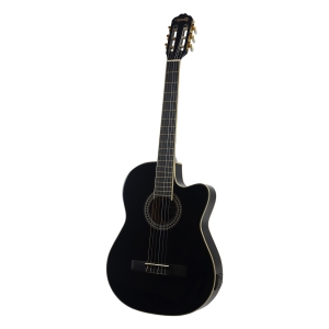 VIOLÃO CLÁSSICO ELETRO-ACÚSTICO LORENZZO 39" - SLIM CUTAWAY - NYLON PRETO VTLSC1954P
