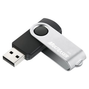 PEN DRIVE 64GB TWIST2 PRETO/PRATA PD590