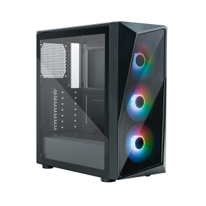 GABINETE COOLER MASTER CMP 520 LATERAL DE VIDRO - 3 FANS LED ARGB- PRETO - CP520-KGNN-S00