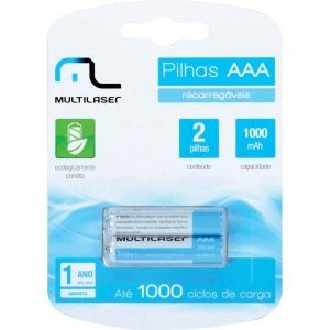 PILHA RECARREGAVEL AAA 1000MAH C/2 CB051