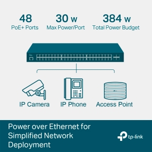 SWITCH GIGABIT L2+ 52P C/ 48 PORTAS POE+ TL-SG3452P SMB