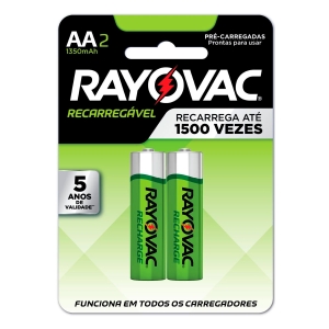 PILHA RECARREGAVEL ECO AA C/2 1350MAH 55802