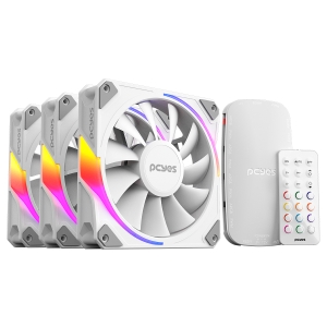 KIT COOLER FAN + CONTROLADORA PARA GABINETE 3UN SANGUE FRIO 3 ARGB WHITE GHOST 120MM PCYES - K3ARGBSF3WGBR