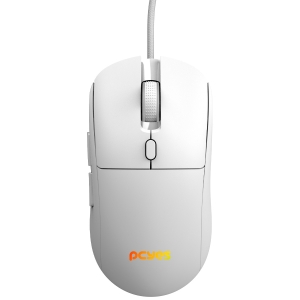 MOUSE GAMER PCYES BASARAN WHITE GHOST - 12400 DPI - RGB - 6 BOTOES - PMGBRWG