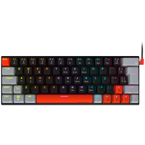 TECLADO MECANICO 60% PCYES KUROMORI BLACK VULCAN - SWITCH BLUE - LED RAINBOW - PTKM60BL