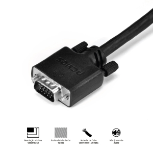CABO VGA 15 PINOS MACHO 2M - PVM15-2