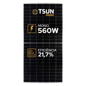 PAINEL SOLAR FOTOVOLTAICO TSUN POWER 560W TS560S8B 30MM 144 CELULAS MONO CABO 1,20M