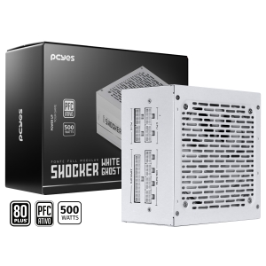 FONTE GAMER PCYES SHOCKER FULL MODULAR 500W 80 PLUS WHITE - WHITE GHOST - FM500WWG - 1