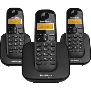 TELEFONE SEM FIO ID + 2 RAMAIS TS3113 PRETO 4123103