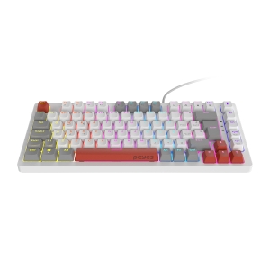 TECLADO MECANICO 75% PCYES KIRIN WHITE GHOST - SWITCH BLUE - LED RAINBOW - PTKRWG75BL