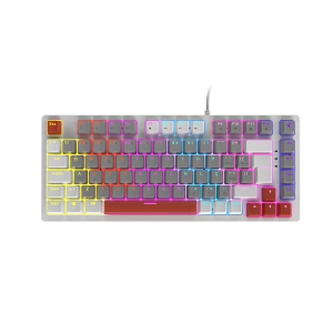 TECLADO MECANICO 75% PCYES KIRIN WHITE GHOST - SWITCH RED - LED RAINBOW - PTKRWG75RD