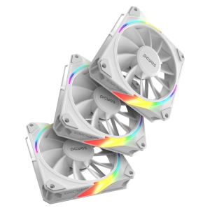 KIT COOLER FAN PARA GABINETE 3UN SANGUE FRIO 3 ARGB WHITE GHOST REVERSE 120MM PCYES - K3ARGBSF3WGRVBR