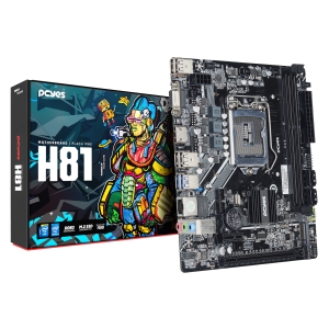 PLACA MÃE PCYES H81 LGA 1150 2XDDR3 (MAX 16GB) M.2 NVME 2XUSB 3.0, 4XUSB 2.0 REDE 1000 HDMI/VGA M-ATX - PCYH81-4G16