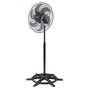 VENTILADOR OSC DE COLUNA STEEL 50CM 6 PÁS - BIVOLT - PRETO/PRATA