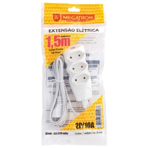 EXTENSAO CABO PL 2X0,75 1,5M BRANCA 93