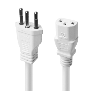 CABO DE FORÇA TRIPOLAR PARA FONTE BRANCO 3X0,75 MM 250V - 2 MTS (10 UN)