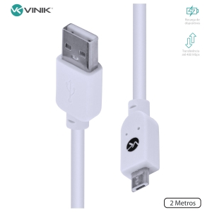 CABO USB X MICRO USB A 2.0 2M BRANCO MUSB-2