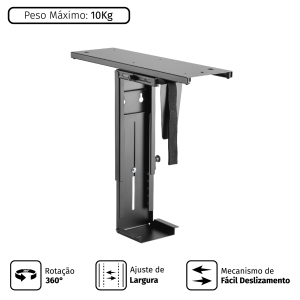 SUPORTE PARA GABINETE CPU SUSPENSO AJUSTÁVEL - PLMSC03