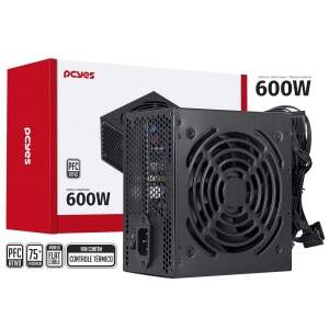 FONTE ATX PCYES SPARK 600W - PFC ATIVO - CABOS FLAT - PXSP600WPT