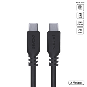 CABO USB TIPO C 2.0 PARA USB TIPO C 2.0 2M PRETO - PUCP-02