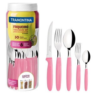 FAQUEIRO INOX 30 PC IPANEMA ROSA