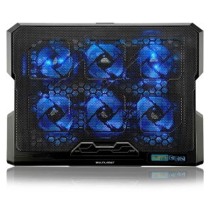 COOLER P/ NOTEBOOK 6 FANS LED AZUL AC282